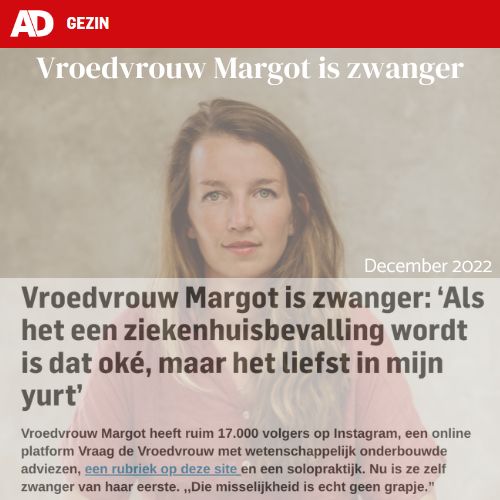 Vroedvrouw Margot is zwanger artikel AD