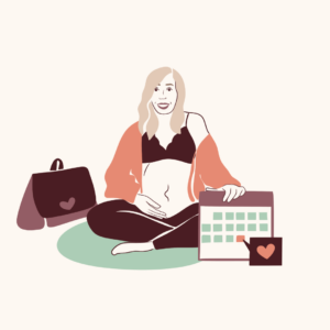 Afbeelding vrouw wachtend op uitgerekende datum afbeelding